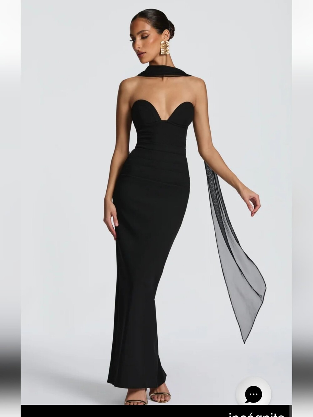 Vestido largo Lindsey - Negro babyboo NWT $160